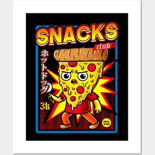 snacks club pizza Posters and Art